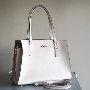 Coach Gold/Chalk Light Saddle Tote
